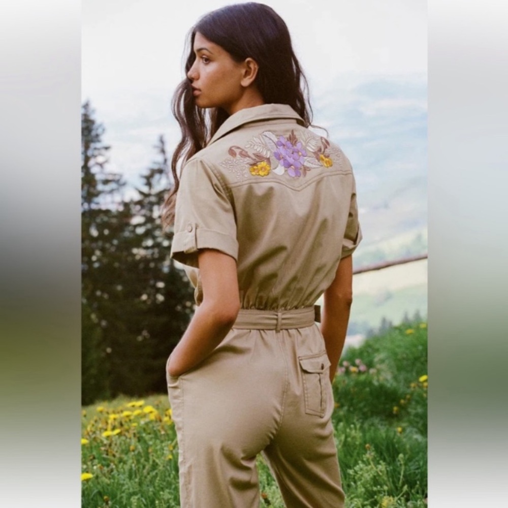 Spell foxglove embroidered coveralls